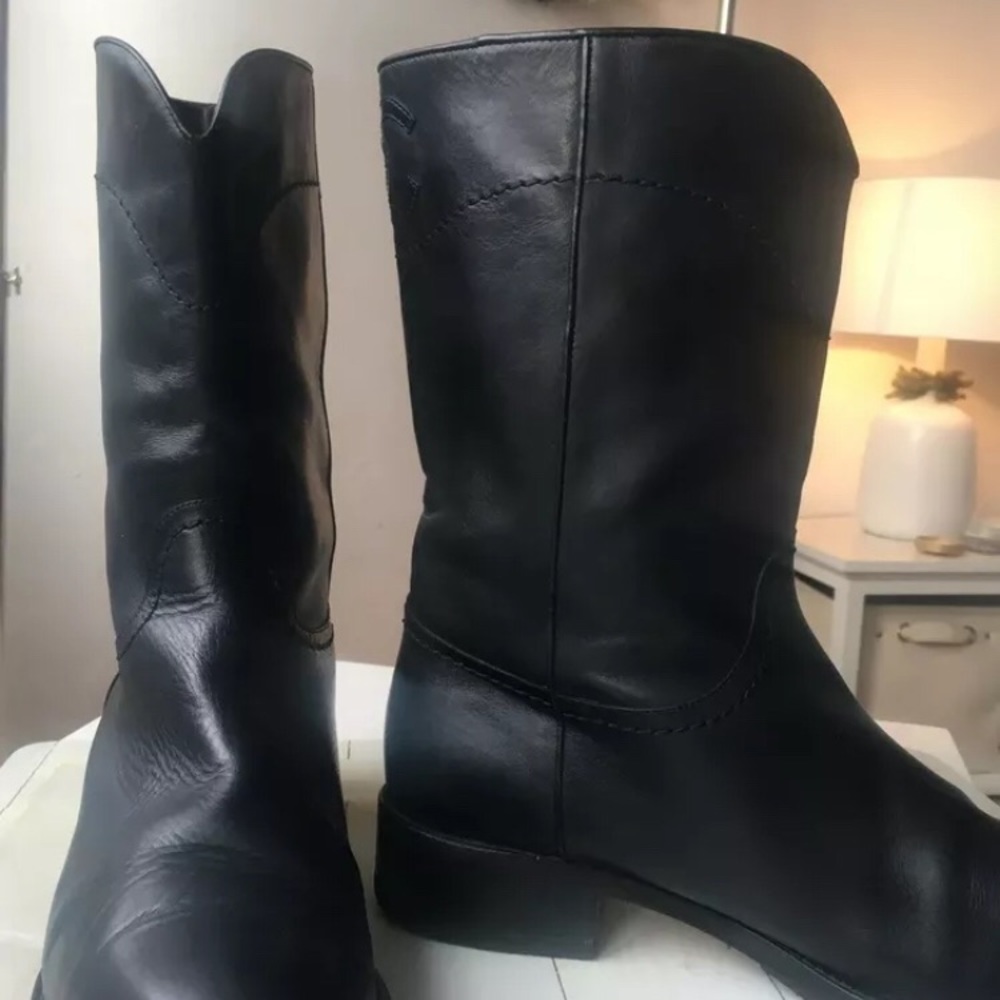 CHANEL BIKER COWBOY MOTORCYCLE BOOTS 9